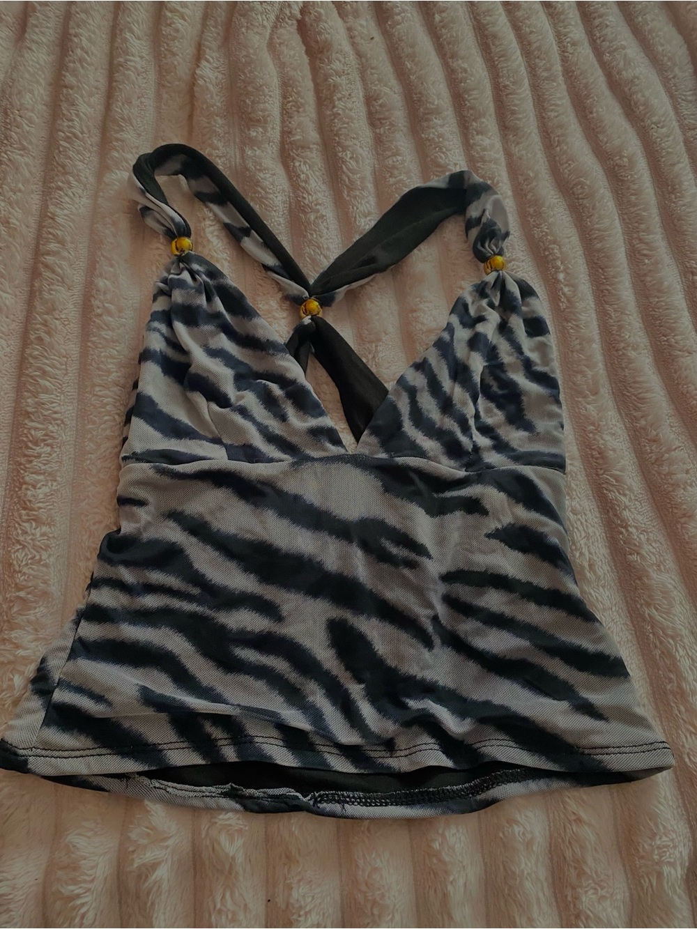 Windsor Zebra-Print V-Neck Camisole - Black & White